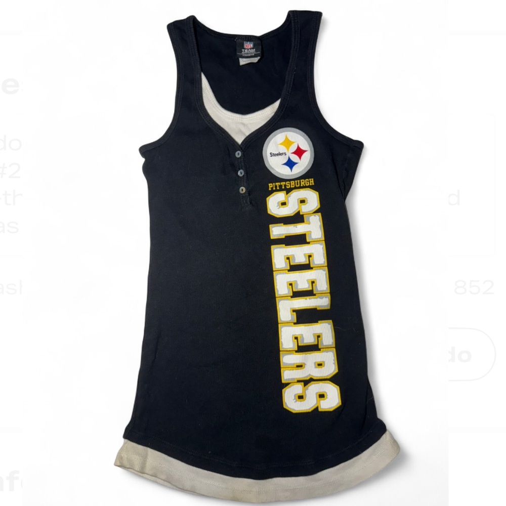 Y2K Pittsburgh Steelers black and yellow double tank top 🟣
